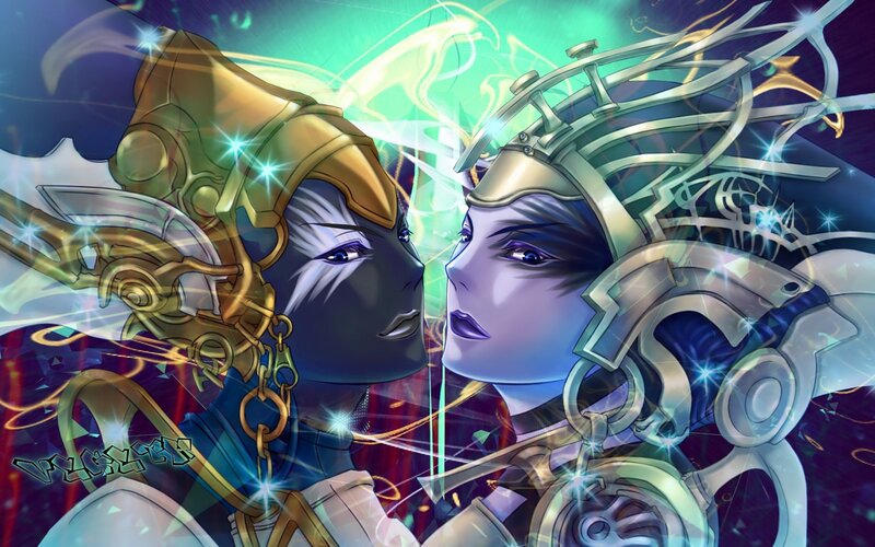 Two Armored Figures Facing