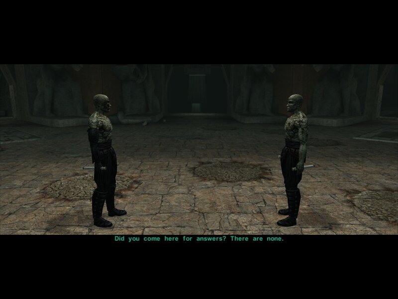 Two Armored Figures — Gray, Dark, Ominous