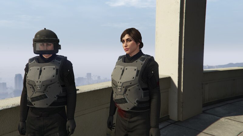 Two Armored Figures — Gray, Neutral