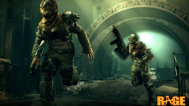 Two Armored Figures — Green, Dark, Tense
