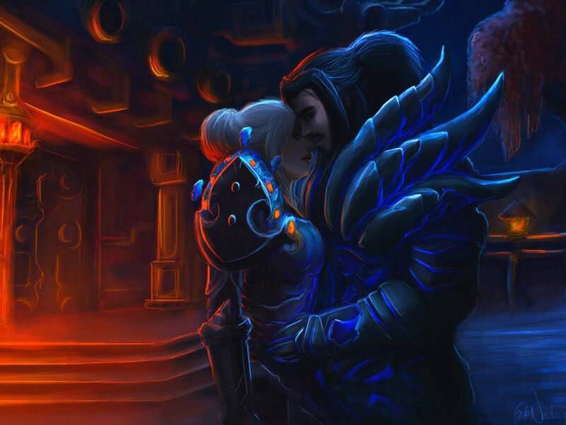 Two Armored Figures Hugging