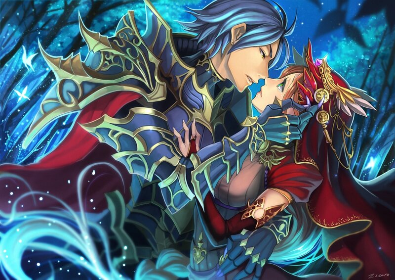 Two Armored Figures Kissing