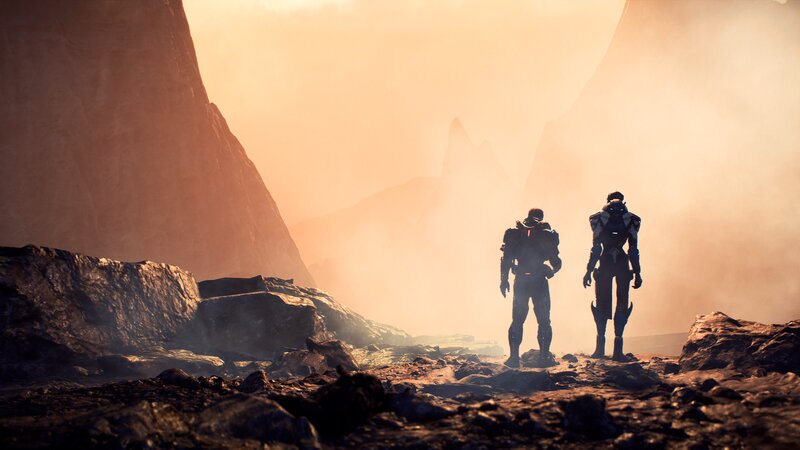 Two Armored Figures — Orange