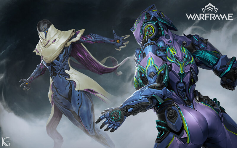 Two Armored Figures — Purple, Dramatic, Digital Art, Armor