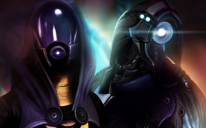 Two Armored Figures — Purple, Dramatic, Digital Art, Hooded Cloak
