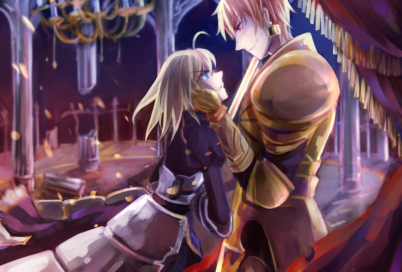 Two Armored Figures — Purple