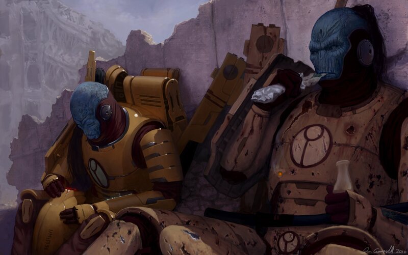 Two Armored Figures Resting