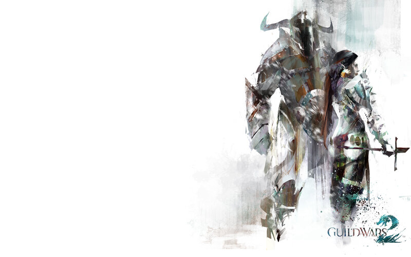 Two Armored Figures — White, Dramatic, Digital Art