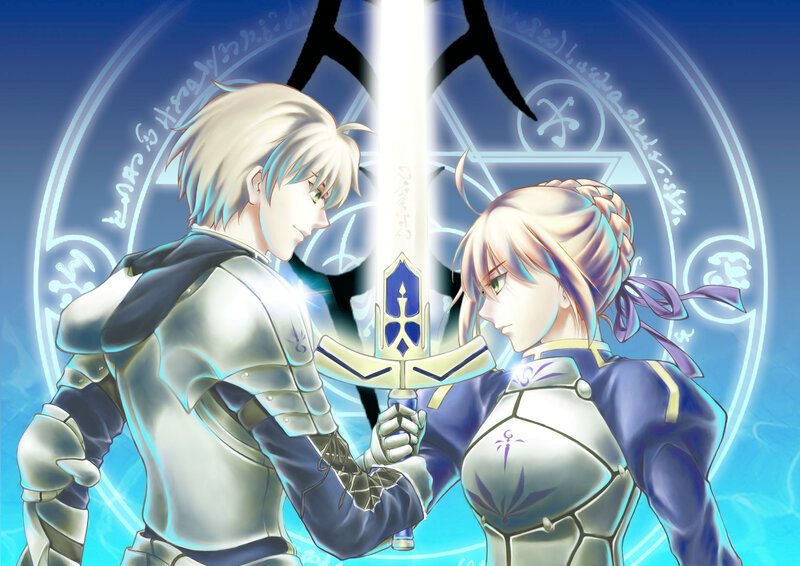 Two Armored Figures with Sword