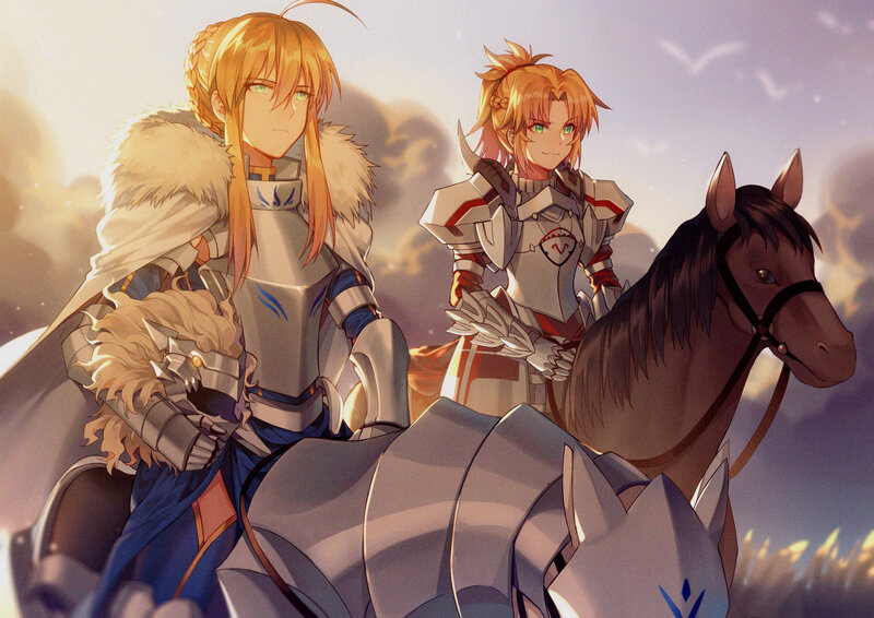 Two Armored Knights on Horses