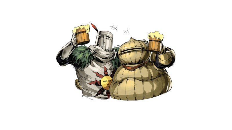 Two Armored Knights — White