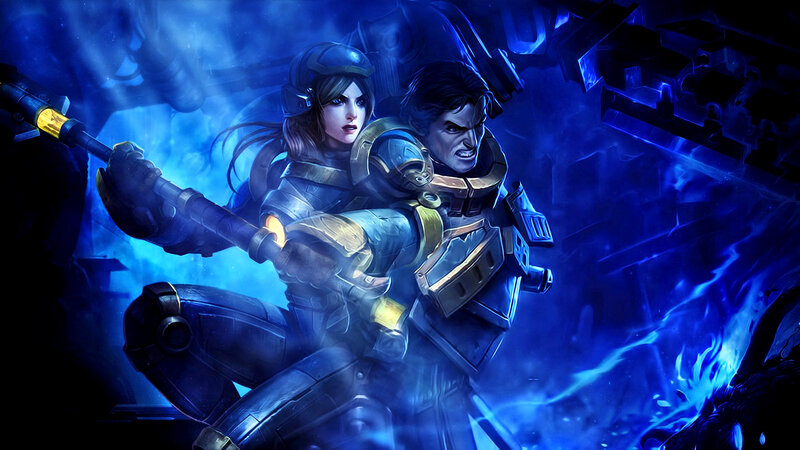 Two Armored Soldiers — Blue
