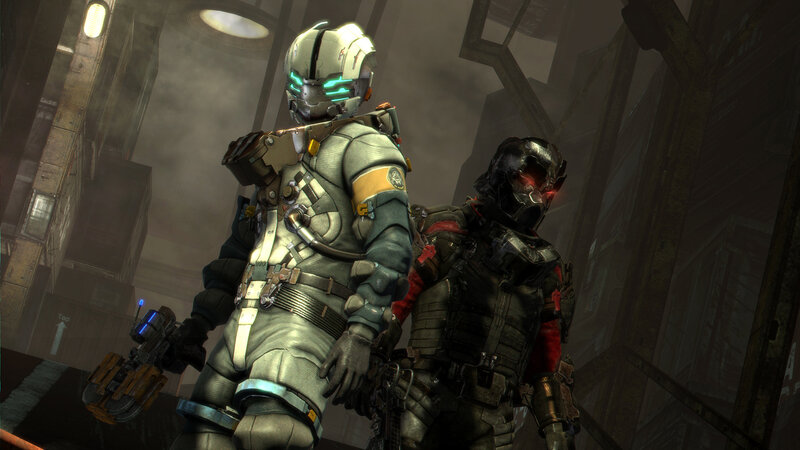 Two Armored Soldiers — Gray, Dark, Tense
