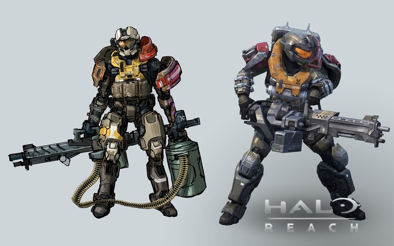 Two Armored Soldiers — Gray, Dramatic, Digital Art, Weapons, Armor
