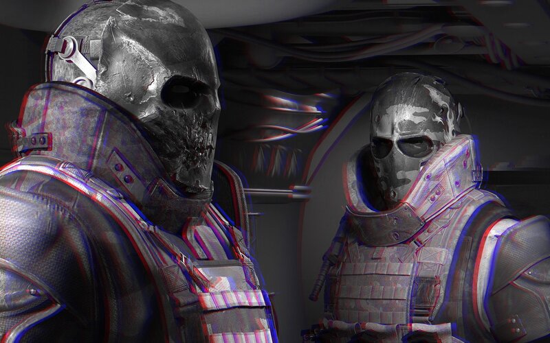 Two Armored Soldiers — Gray, Dramatic