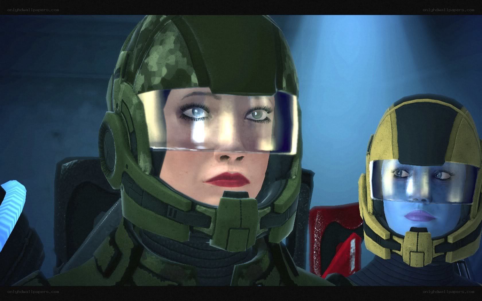two armored soldiers in helmets