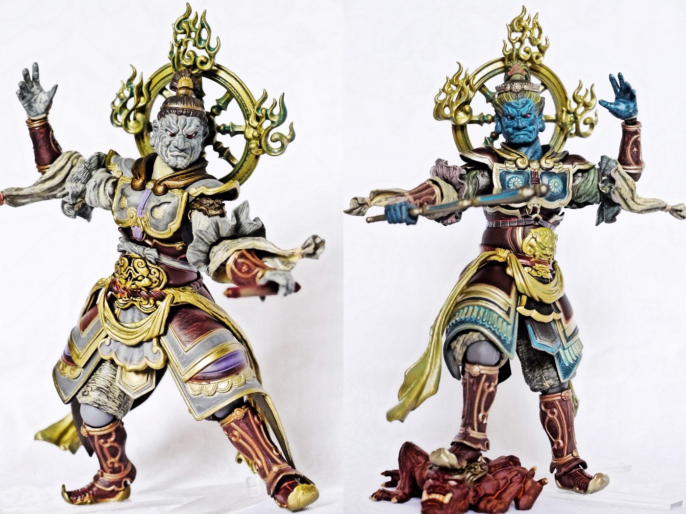 Two armored warrior figures
