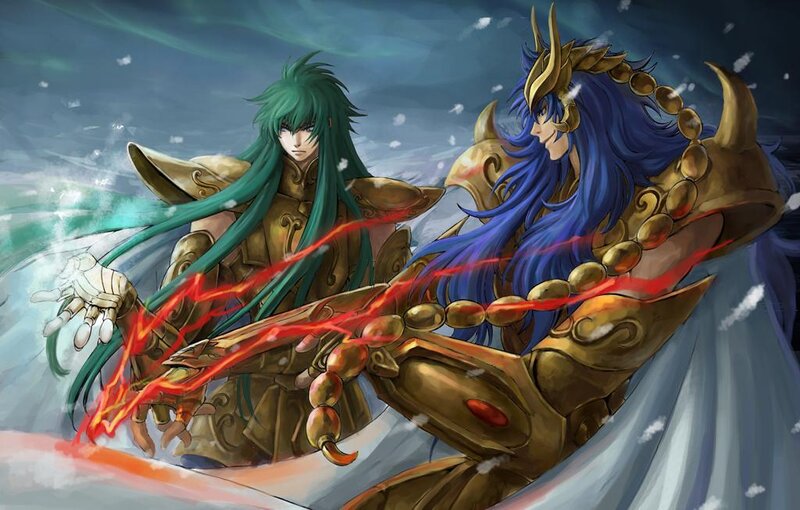 Two Armored Warriors — Blue, Dramatic, Winter