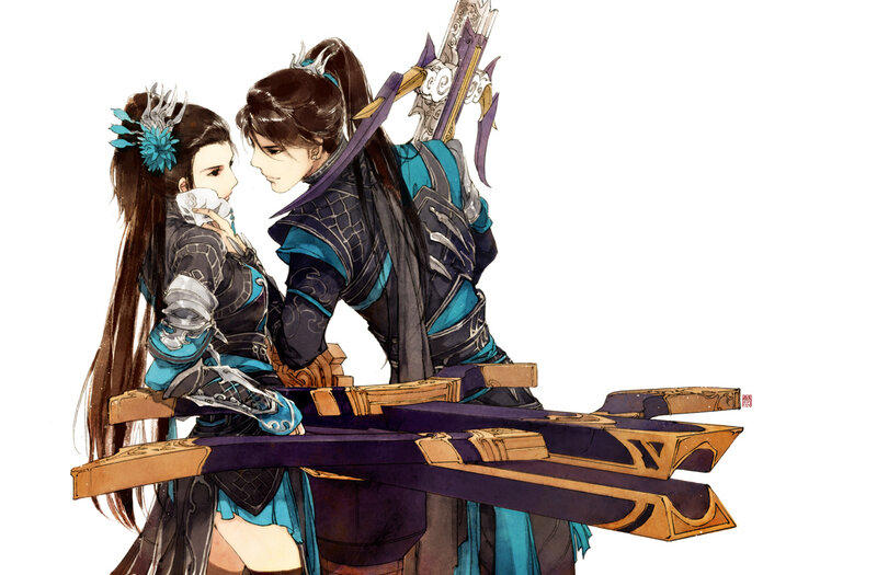 Two Armored Warriors — Blue, Intimate