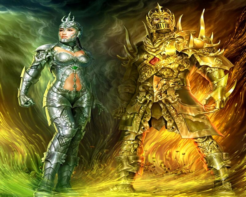 Two Armored Warriors — Gold