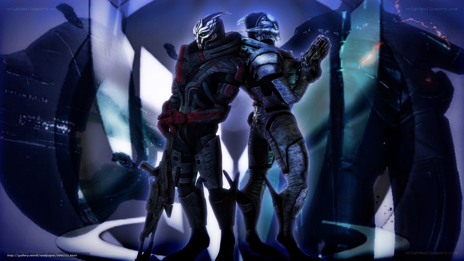 two armored warriors in combat