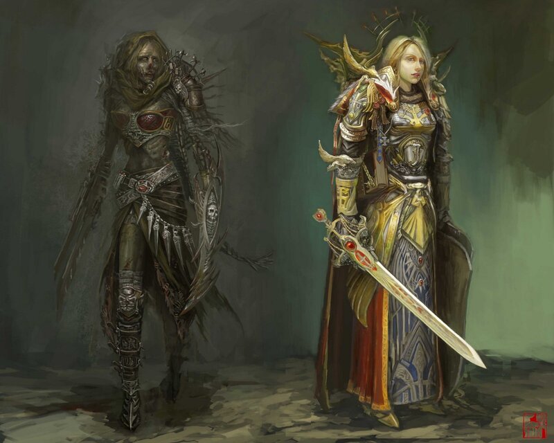 Two armored warriors