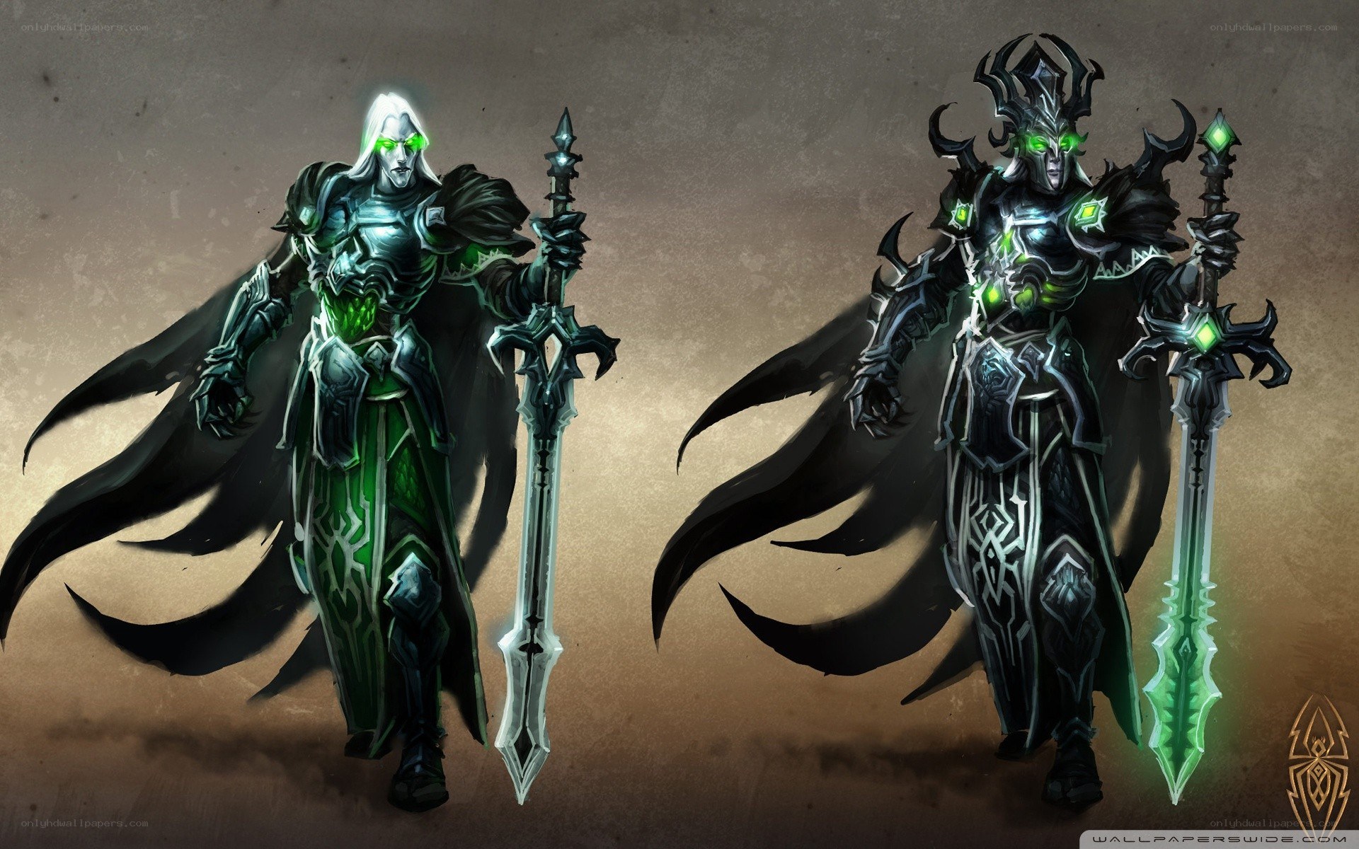 Two armored warriors with swords
