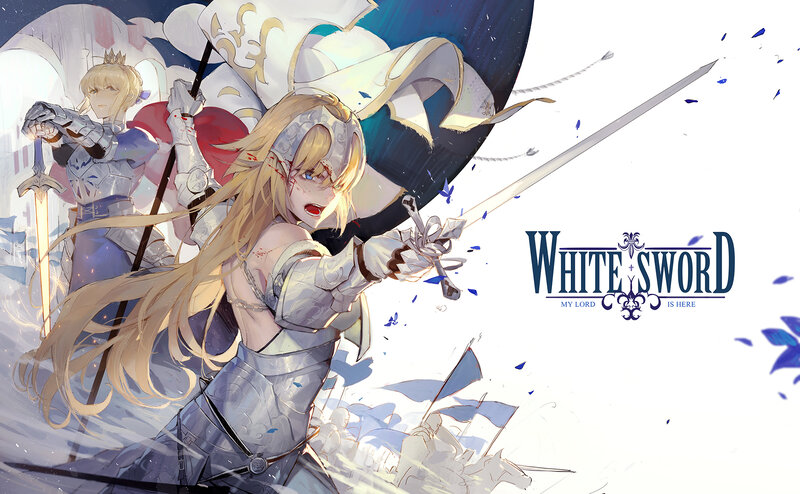 Two Armored Women Fighting — White