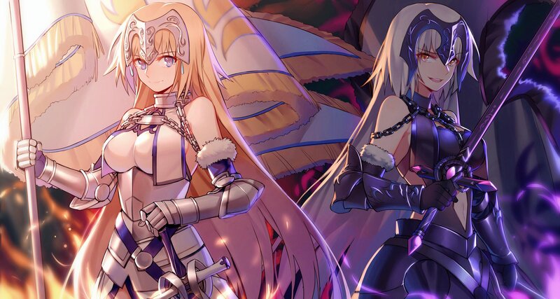 Two Armored Women — Purple, Dramatic, Anime