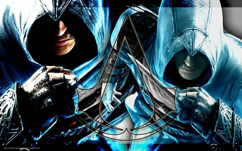 Two Assassins in Hooded Cloaks — Blue