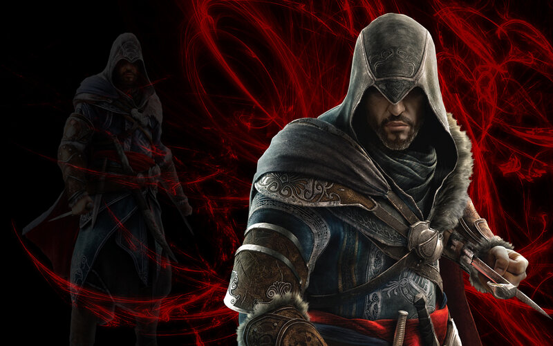 Two Assassins in Hooded Robes — Black