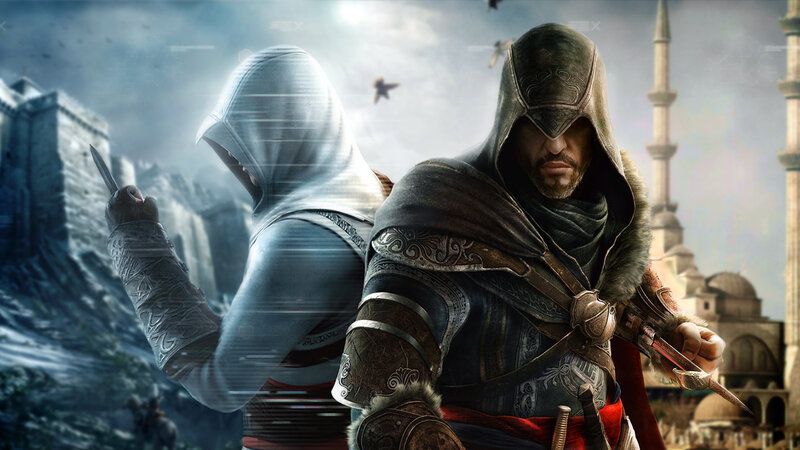 Two Assassins in Hooded Robes — Gray