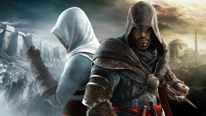 Two Assassins with Knives — Gray, Dramatic