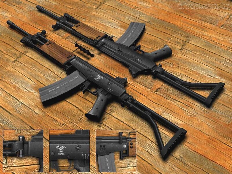 Two Assault Rifles — Brown, Neutral