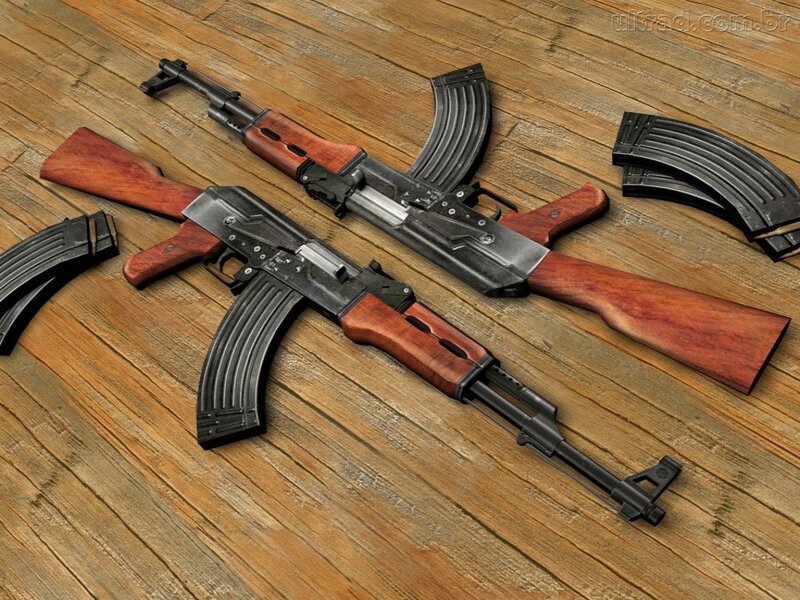 Two Assault Rifles — Brown