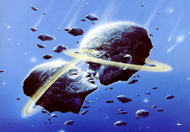 Two Asteroid Heads Kissing