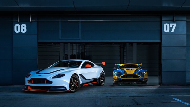 Two Aston Martin Cars — Blue, Dramatic