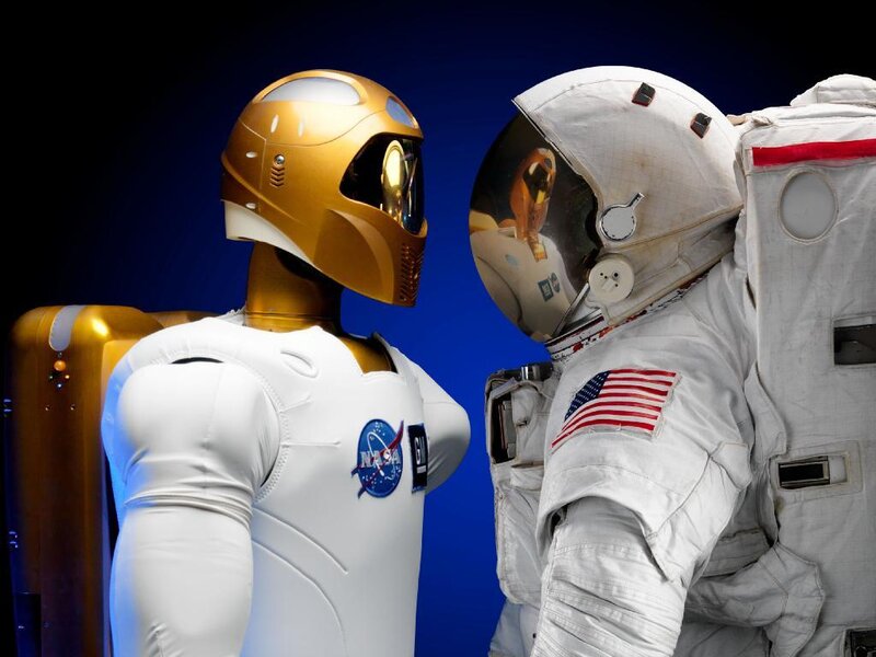 Two Astronauts Facing Each Other