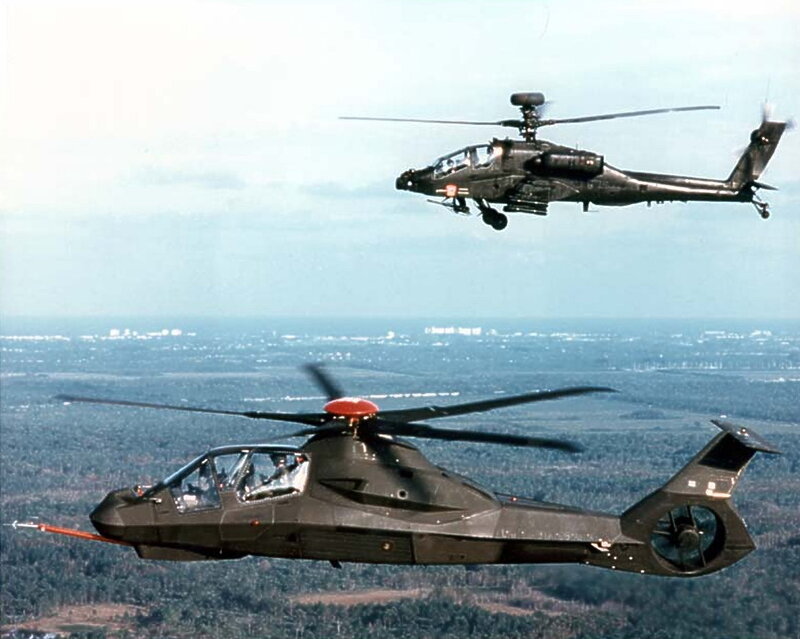 Two Attack Helicopters — Green