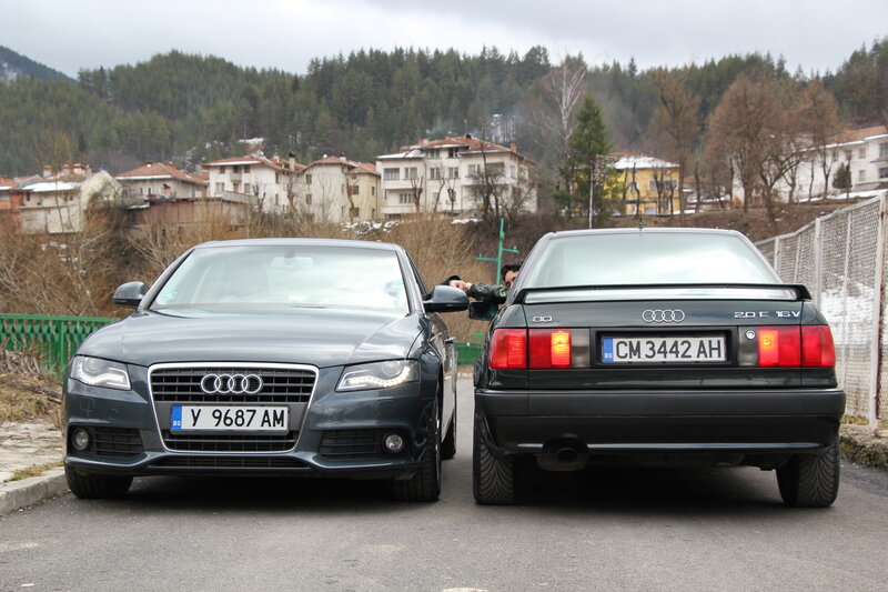 Two Audi Cars — Gray, Overcast, Winter