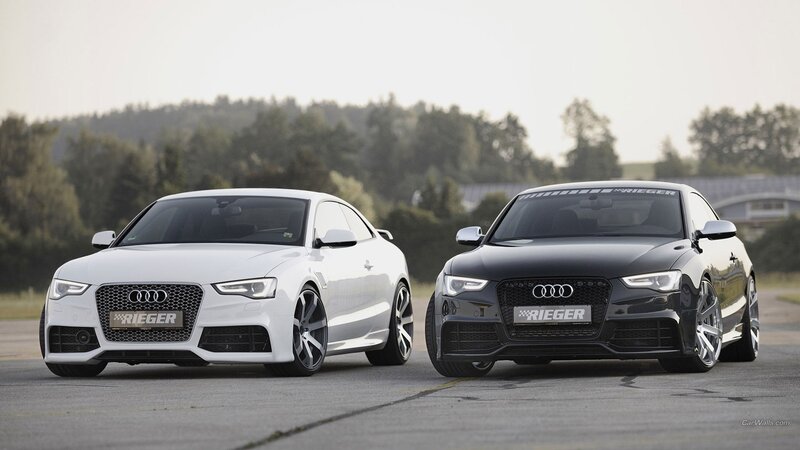Two Audi cars on a track
