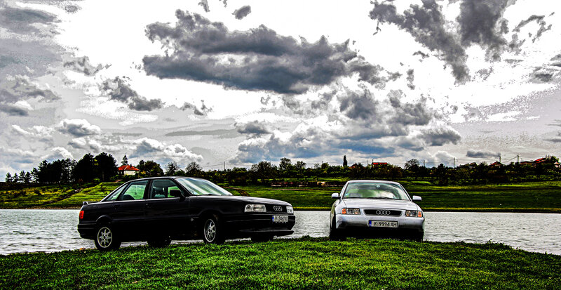 Two Audi Cars on Grass