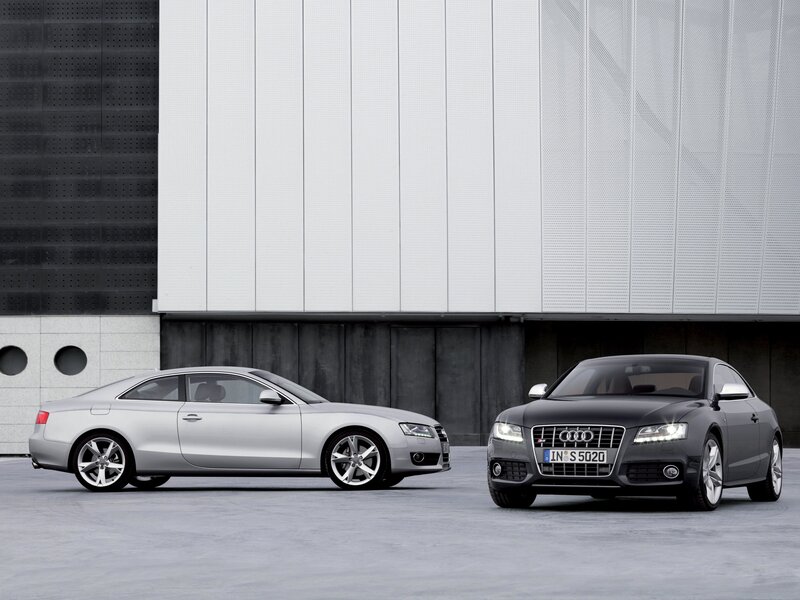 Two Audi coupes on display