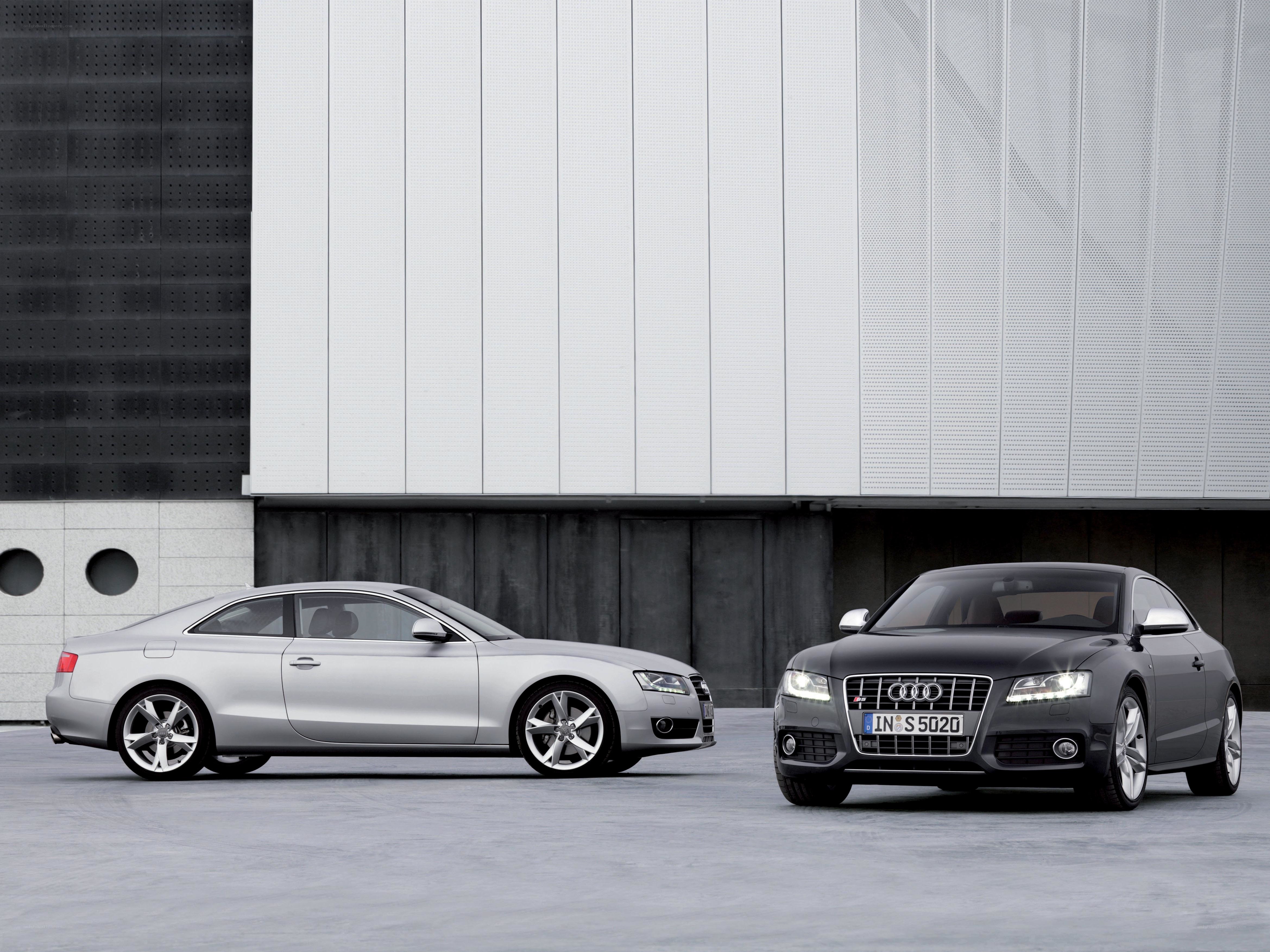 Two Audi coupes on display