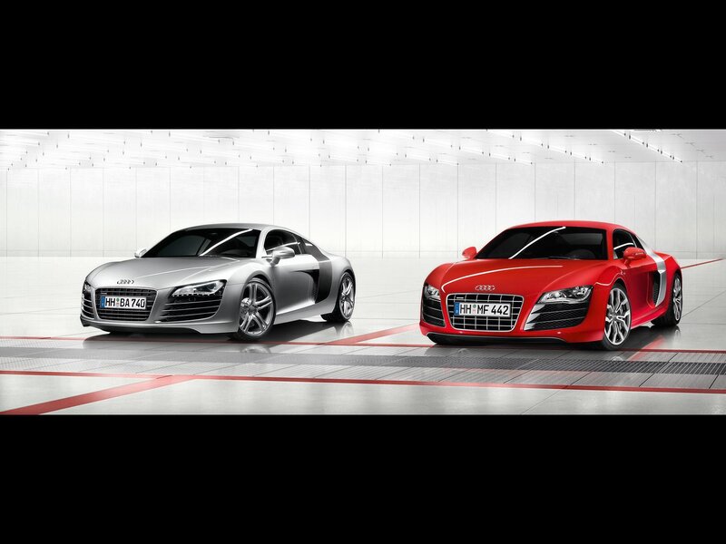 Two Audi R8 sports cars