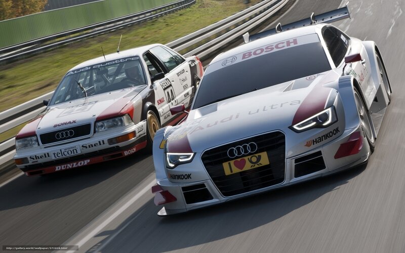 Two Audi Race Cars — Silver