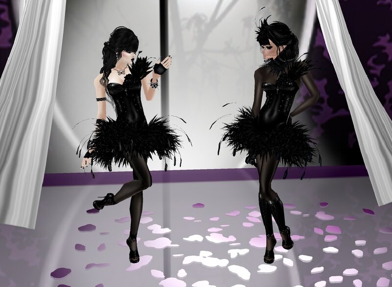 Two Avatars in Black Costumes