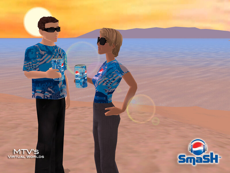 Two Avatars on Beach