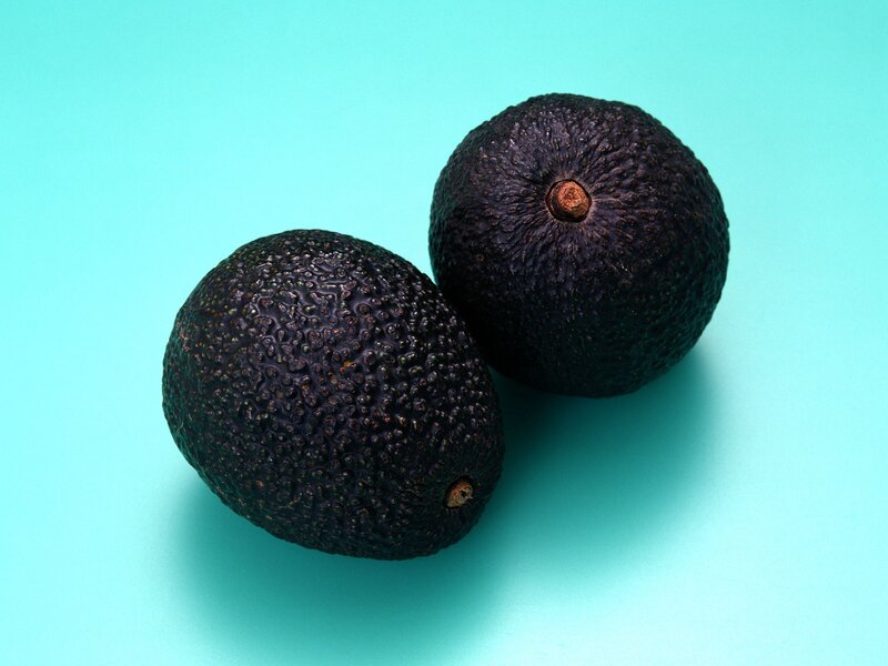 Two Avocados on Blue — Teal