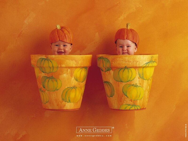 Two Babies in Pots